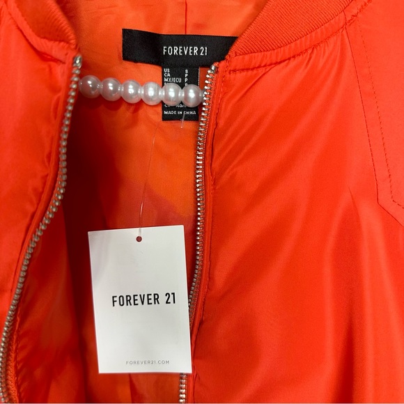 Forever 21 Orange Cropped Bomber Jacket - Picture 10 of 14